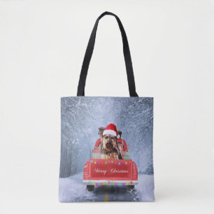 Yorkshire Terrier Dog im Schnee zu Weihnachten Tasche