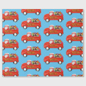 Yorkshire Terrier Dog in Christmas Delivery Truck Geschenkpapier (Flach)