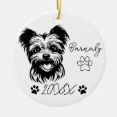 Yorkshire Terrier Dog Individuelle Name & Year Keramik Ornament (Vorne)