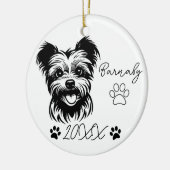 Yorkshire Terrier Dog Individuelle Name & Year Keramik Ornament (Links)