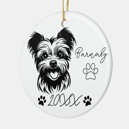 Yorkshire Terrier Dog Individuelle Name & Year Keramik Ornament (Links)