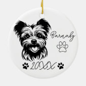 Yorkshire Terrier Dog Individuelle Name & Year Keramik Ornament (Hinten)