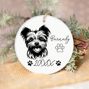 Yorkshire Terrier Dog Individuelle Name & Year Keramik Ornament