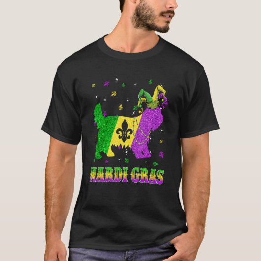 Yorkshire Terrier Dog Mardi Gras Carnival Jester B T-Shirt (Vorderseite)