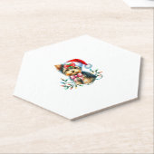 Yorkshire Terrier Dog mit Coquette Bow Weihnachten Untersetzer (angewinkelt)