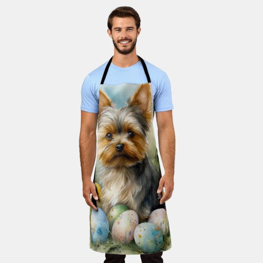 Yorkshire Terrier Dog mit Ostereier Urlaub Schürze (Getragen)