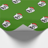 Yorkshire Terrier Dog mit Weihnachts-Weihnachtsman Geschenkpapier (Ecke)