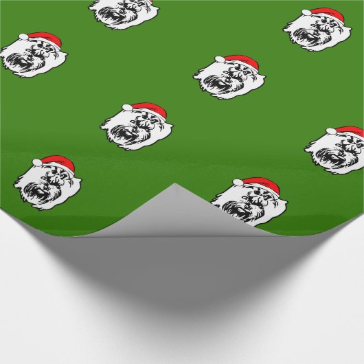 Yorkshire Terrier Dog mit Weihnachts-Weihnachtsman Geschenkpapier (Ecke)