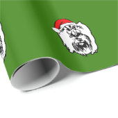 Yorkshire Terrier Dog mit Weihnachts-Weihnachtsman Geschenkpapier (Rolleneckpunkt)