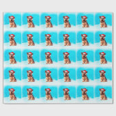 Yorkshire Terrier Dog mit Weihnachts-Weihnachtsman Geschenkpapier (Flach)