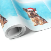 Yorkshire Terrier Dog mit Weihnachts-Weihnachtsman Geschenkpapier (Rolleneckpunkt)