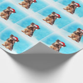 Yorkshire Terrier Dog mit Weihnachts-Weihnachtsman Geschenkpapier (Ecke)