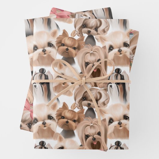 Yorkshire Terrier Dog Pattern Geschenkpapier Set (Beispiel)