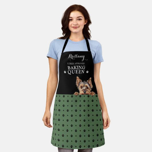 Yorkshire Terrier Dog Paw Print Custom Schürze (Getragen)