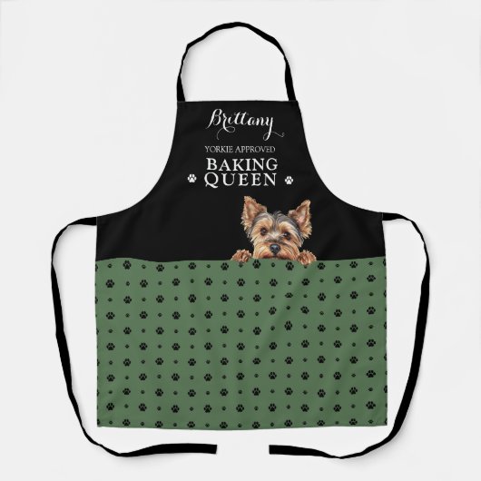 Yorkshire Terrier Dog Paw Print Custom Schürze (Vorderseite)
