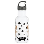 Yorkshire Terrier Dog Pawprint Edelstahlflasche (Vorderseite)