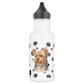 Yorkshire Terrier Dog Pawprint Edelstahlflasche (Rechts)