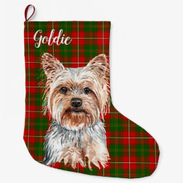 Yorkshire Terrier Dog Personalisiert Großer Weihnachtsstrumpf