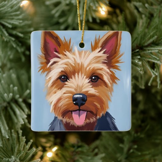 Yorkshire Terrier | Dog Portrait Painting Keramikornament (Baum)