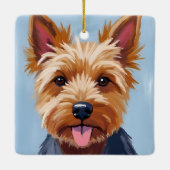 Yorkshire Terrier | Dog Portrait Painting Keramikornament (Rückseite)
