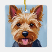 Yorkshire Terrier | Dog Portrait Painting Keramikornament (Vorderseite)