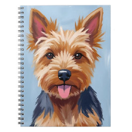 Yorkshire Terrier Dog Portrait Painting Notizblock