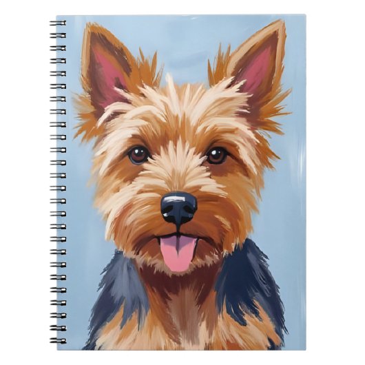 Yorkshire Terrier Dog Portrait Painting Notizblock (Vorderseite)