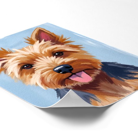 Yorkshire Terrier Dog Portrait Painting Poster (Ecke)