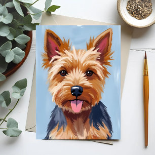 Yorkshire Terrier Dog Portrait Painting Postkarte