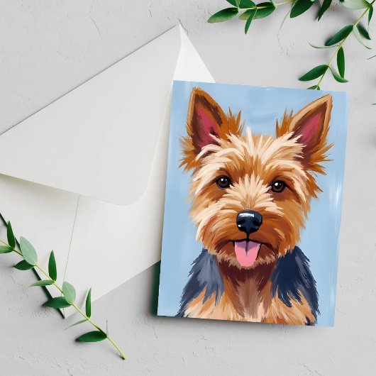 Yorkshire Terrier Dog Portraitkarte