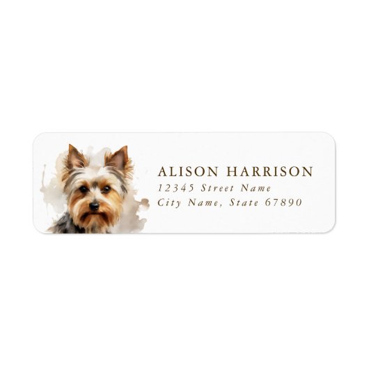 Yorkshire Terrier Dog Return Address Label (Vorne)