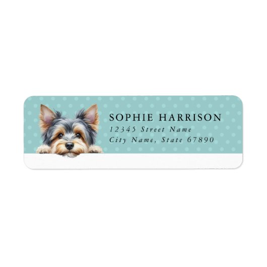 Yorkshire Terrier Dog Return Address Label (Vorne)