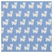 Yorkshire Terrier Dog Silhouette Yorkie Light Blue Stoff (Muster)