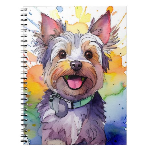 Yorkshire Terrier Dog Spiral Notebook Notizblock (Vorderseite)