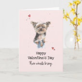 Yorkshire Terrier dog Valentine's day Greetings Karte (Gelbe Blume)