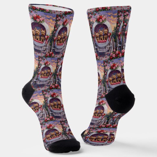 Yorkshire Terrier Dog Valentine's Day Socken (Gewinkelt)