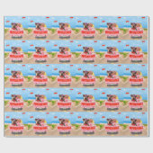 Yorkshire Terrier Dog Valentine's Day Truck Hearts Geschenkpapier (Flach)