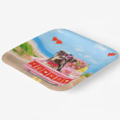 Yorkshire Terrier Dog Valentine's Day Truck Hearts Pappteller (Gewinkelt)