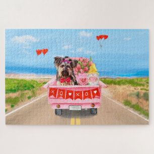 Yorkshire Terrier Dog Valentine's Day Truck Hearts Puzzle
