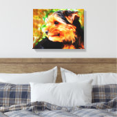 Yorkshire Terrier Dog Watercolor Art Portrait Leinwanddruck (Insitu (Schlafzimmer))