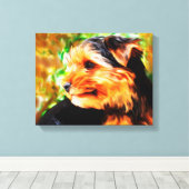 Yorkshire Terrier Dog Watercolor Art Portrait Leinwanddruck (Insitu (Holzboden))