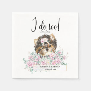 Yorkshire Terrier Dog Wedding Cocktail Napkins Serviette