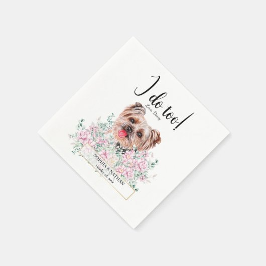 Yorkshire Terrier Dog Wedding Cocktail Napkins Serviette (Ecke)