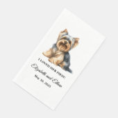 Yorkshire Terrier Dog Wedding Serviette (Ecke)