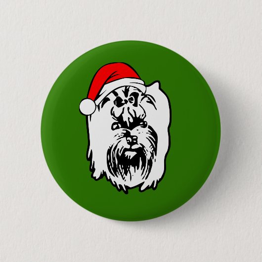 Yorkshire Terrier Dog Weihnachtsfeierliche Weihnac Button (Vorderseite)