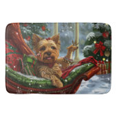 Yorkshire Terrier Dog Weihnachtsfest Badematte (Vorderseite)