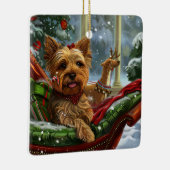 Yorkshire Terrier Dog Weihnachtsfest Keramikornament (Rechts)