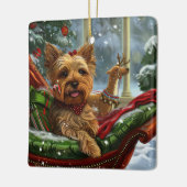 Yorkshire Terrier Dog Weihnachtsfest Keramikornament (Links)