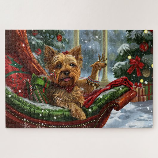 Yorkshire Terrier Dog Weihnachtsfest Puzzle (Horizontal)