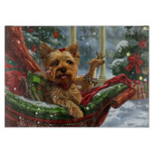 Yorkshire Terrier Dog Weihnachtsfest Schneidebrett (Vorderseite)